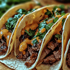 Garlic Butter Honey BBQ Beef Tacos