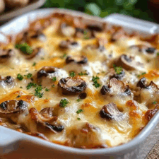 Baked Cheesy Mushrooms Casserole