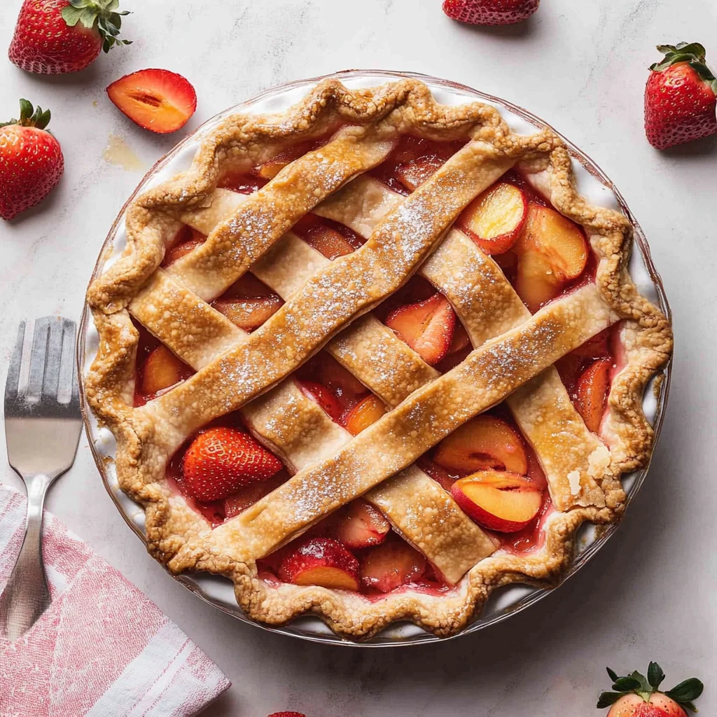 Brown Butter Strawberry Peach Pie