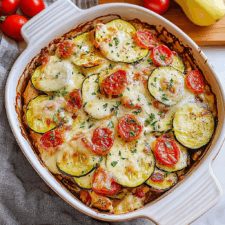 Mediterranean Chicken Zucchini Bake