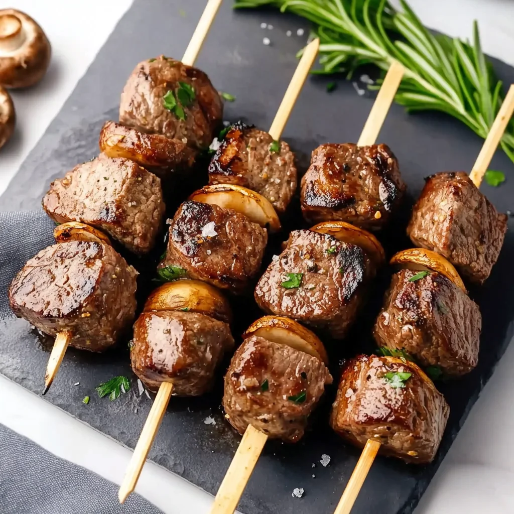 Best Grilled Steak and Mushroom Kabobs