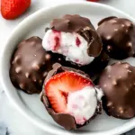 Chocolate Strawberry Frozen Yogurt Bites