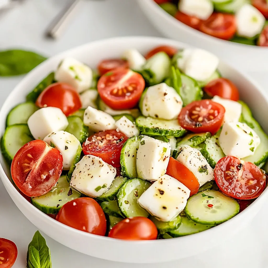 Fresh Cucumber Caprese Salad