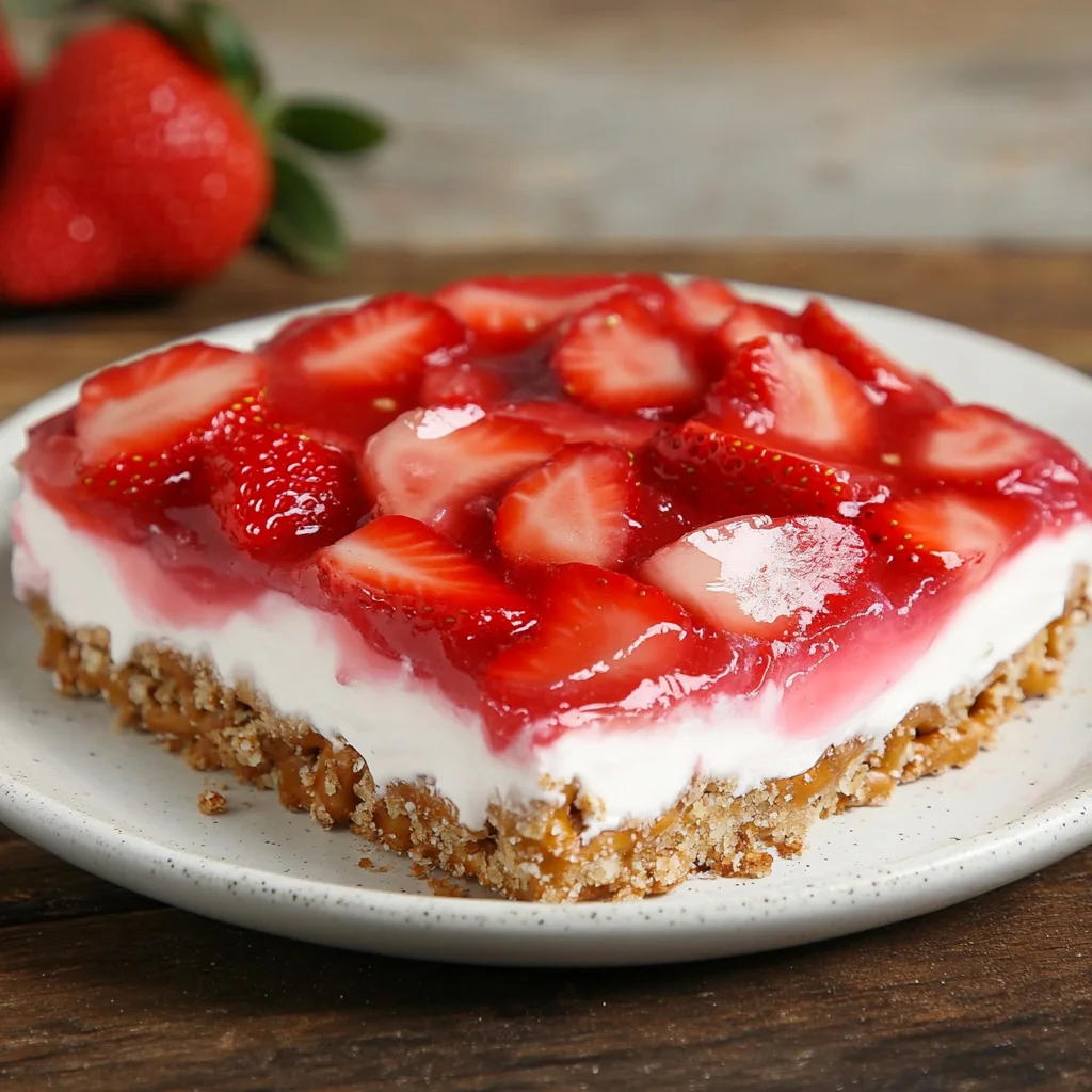 No-Bake Strawberry Pretzel Pies