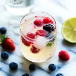 Sparkling Lemon Lime Refresher with Berry Ice Cubes