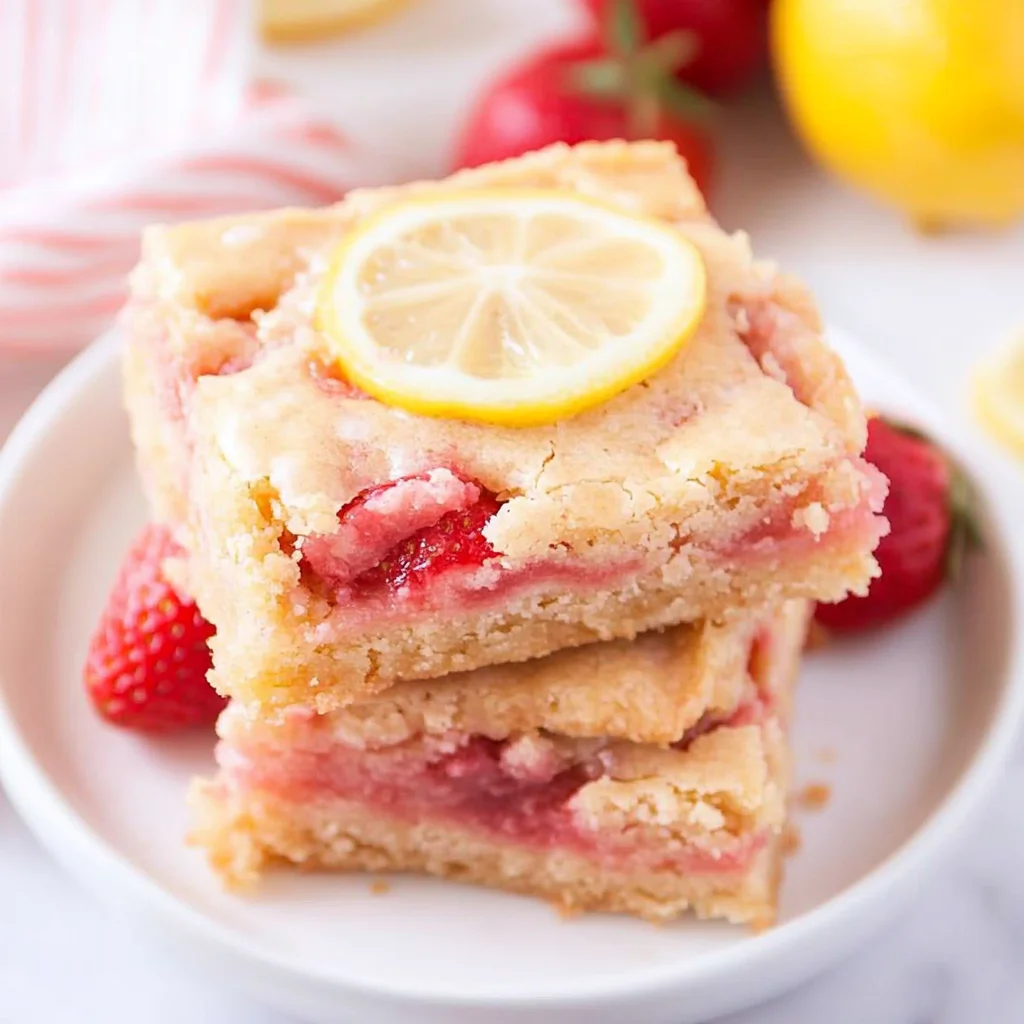 Strawberry Lemon Blondies