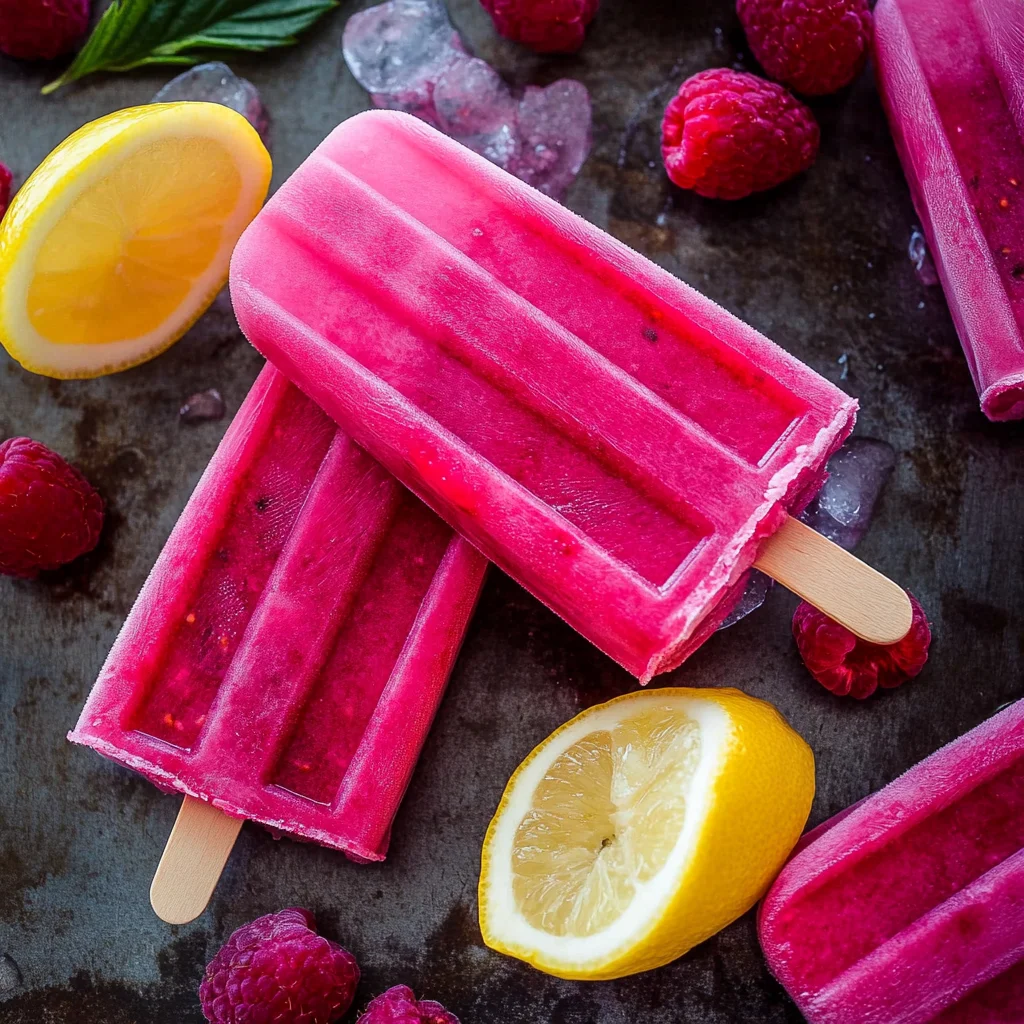 3-Ingredient Keto Raspberry Lemon Popsicles