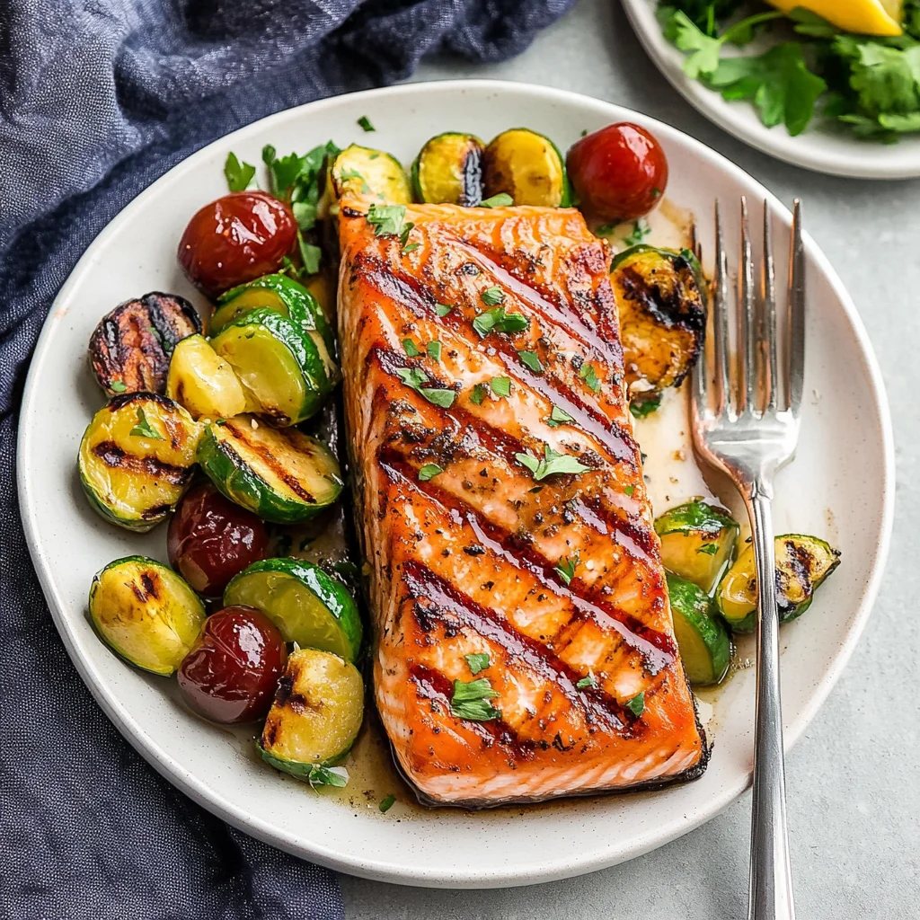 5 Ingredient Marinated Grilled Salmon