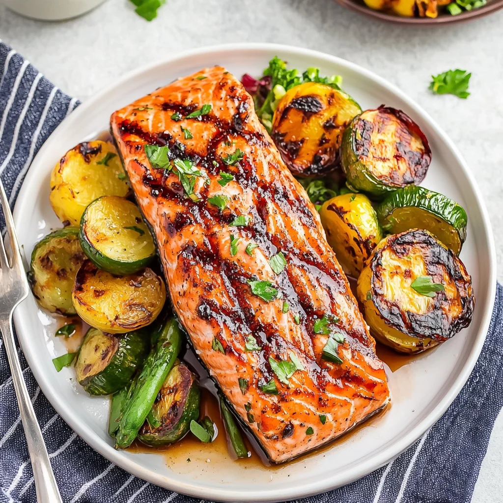 5 Ingredient Marinated Grilled Salmon