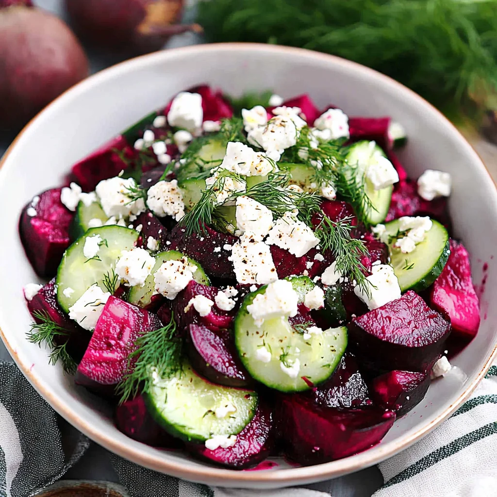 Beet Salad with Feta, Cucumbers, and Dill