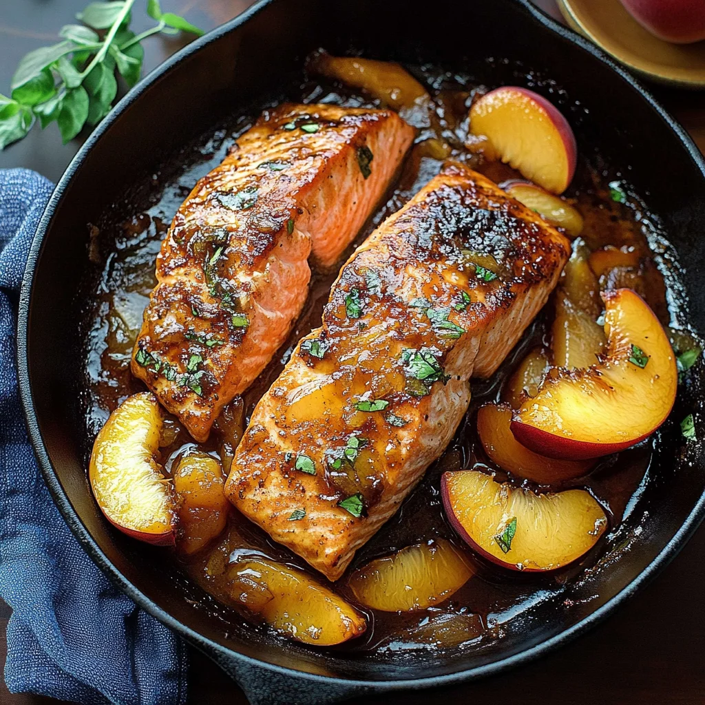 Bourbon Peach Roasted Salmon