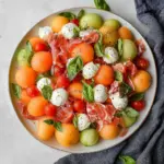 Caprese Melon Salad with Prosciutto and Mozzarella