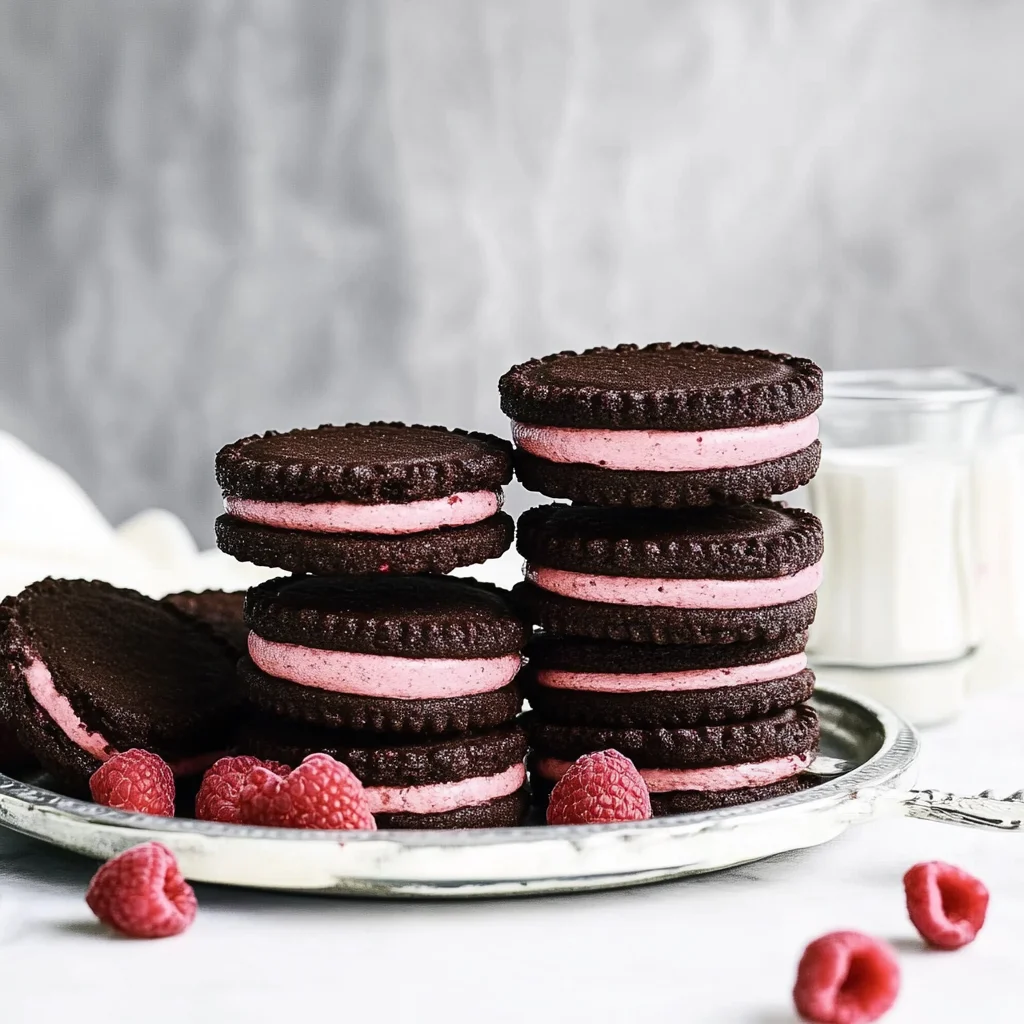 Dark Chocolate Raspberry Cookie Sandwiches
