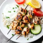Grilled Chicken Kabobs with Cucumber Yogurt Sauce