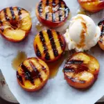 Grilled Peaches with Vanilla Ice Cream