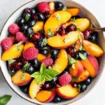 Honey Lime Basil Peach Fruit Salad