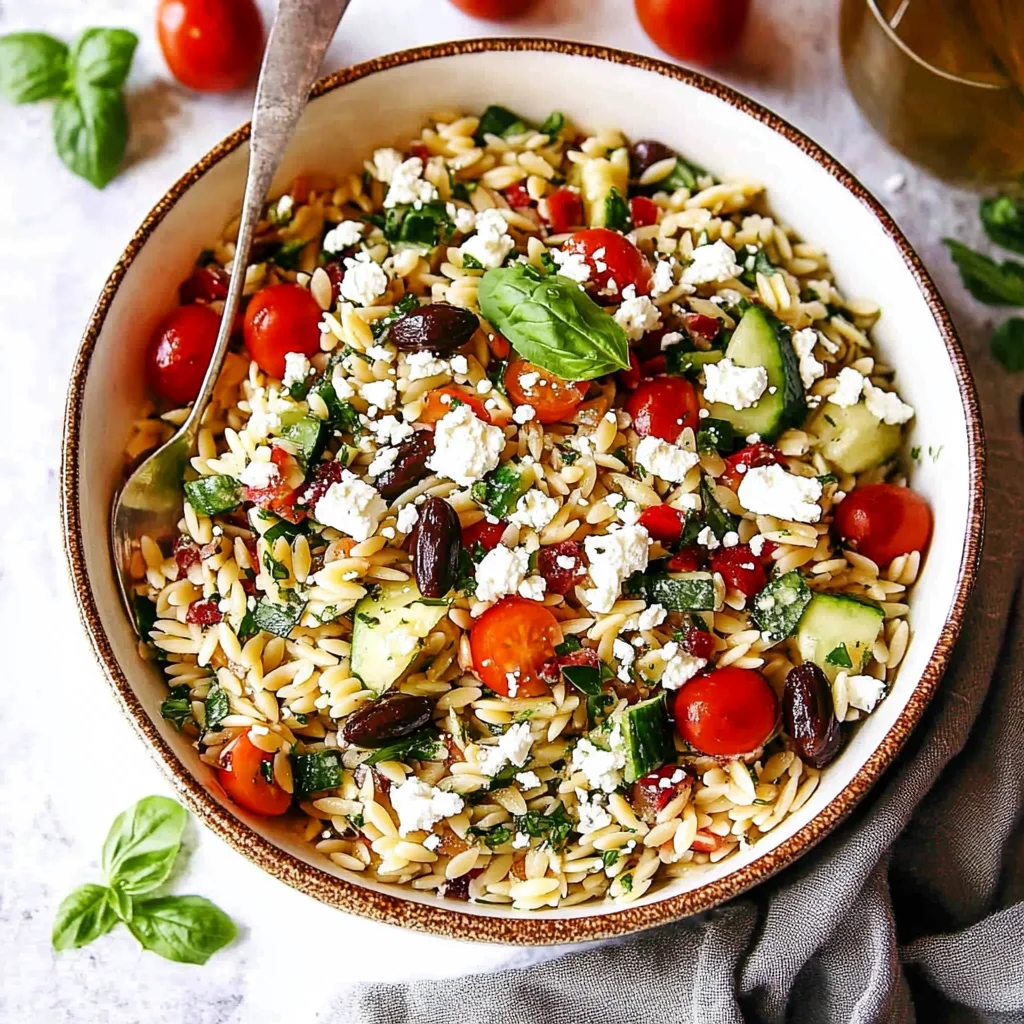Orzo Pasta Salad Recipe with Feta