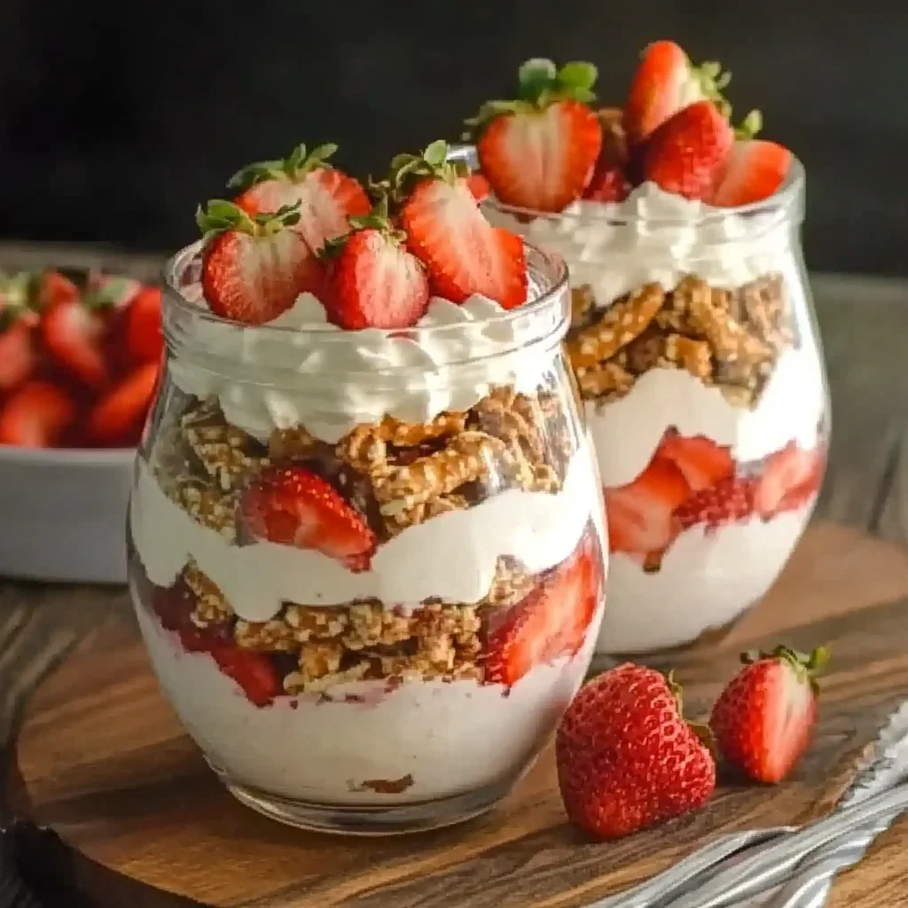 Strawberry Pretzel Salad Parfaits Recipe