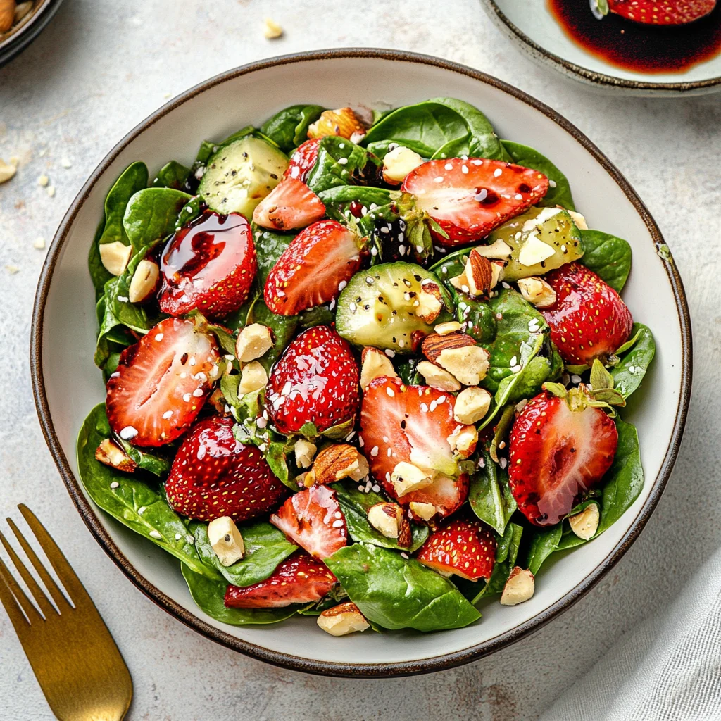 Strawberry Spinach Salad with Strawberry Balsamic