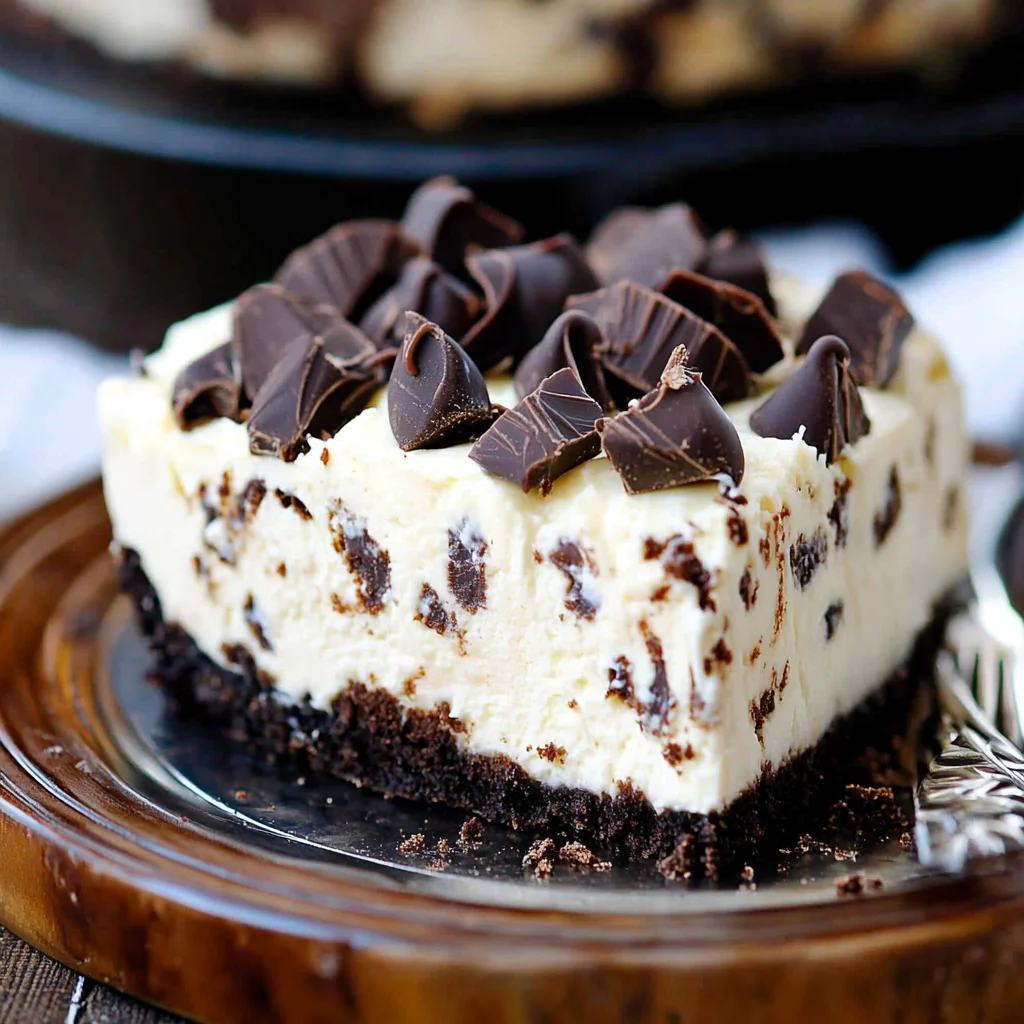 Chocolate Chip No Bake Cheesecake