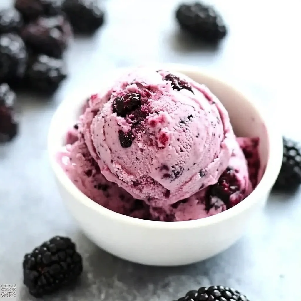 Fresh Blackberry Ice Cream (No Churn)