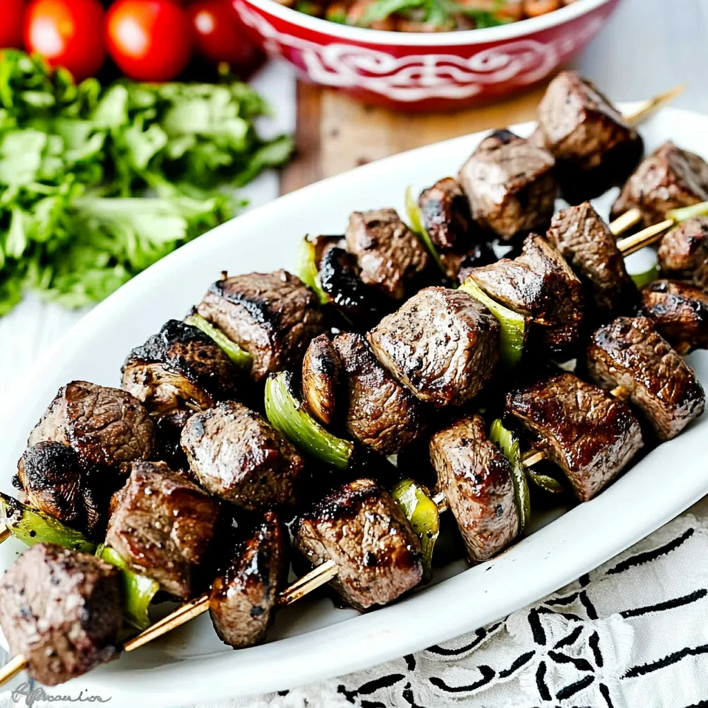 Grilled Steak Kabobs (with Mushrooms)