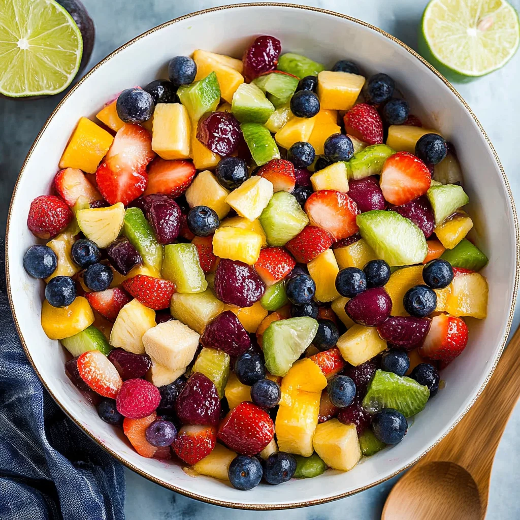 Honey Lime Rainbow Fruit Salad