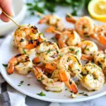 Lemon Garlic Grilled Shrimp Skewers