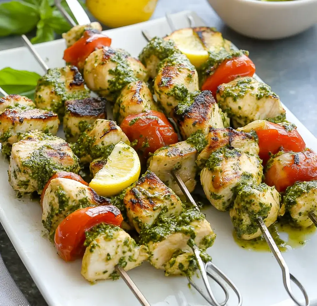 Lemon Pesto Chicken Kabobs