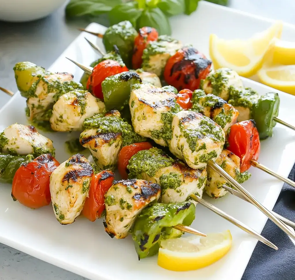 Lemon Pesto Chicken Kabobs