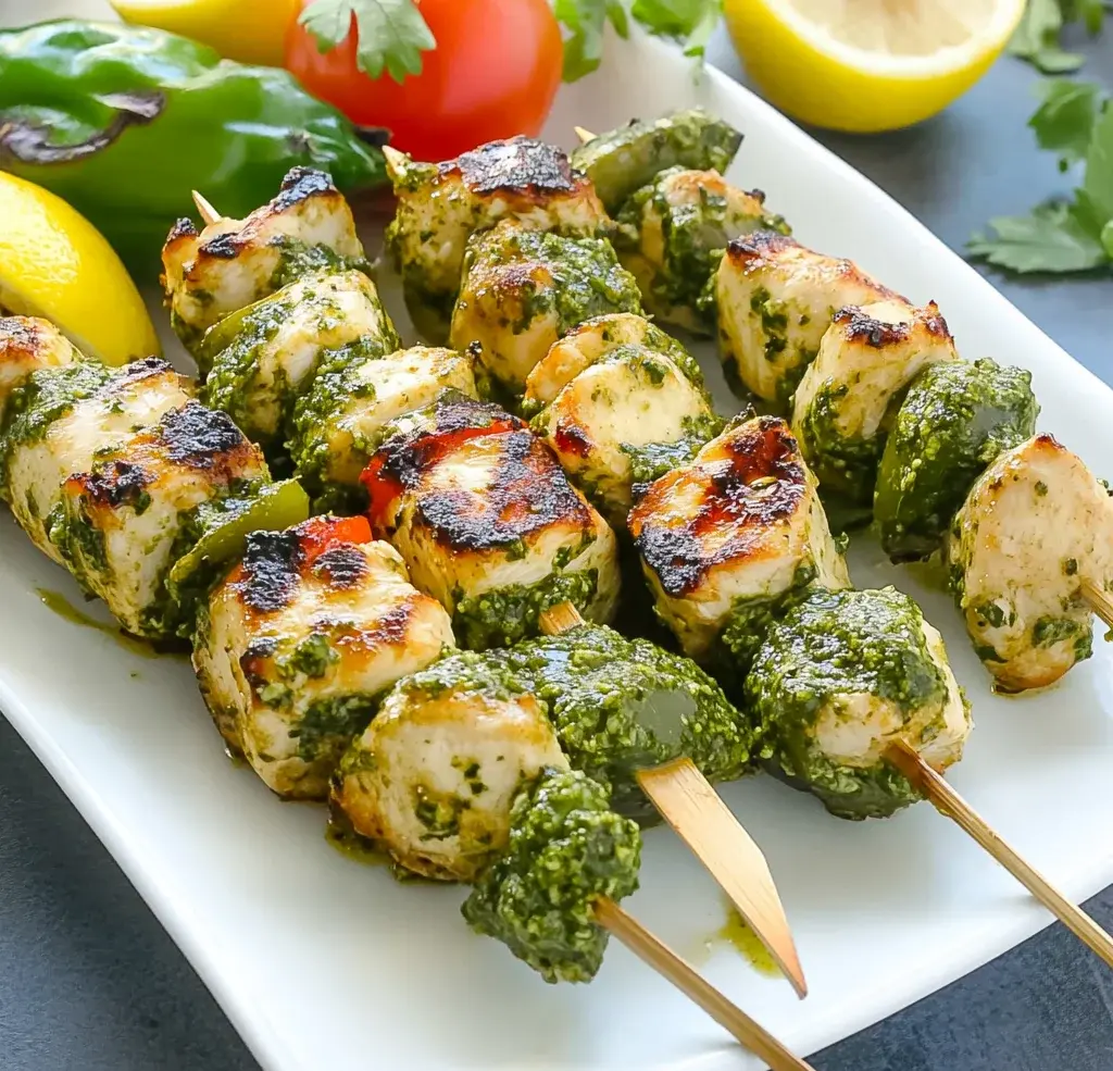 Lemon Pesto Chicken Kabobs