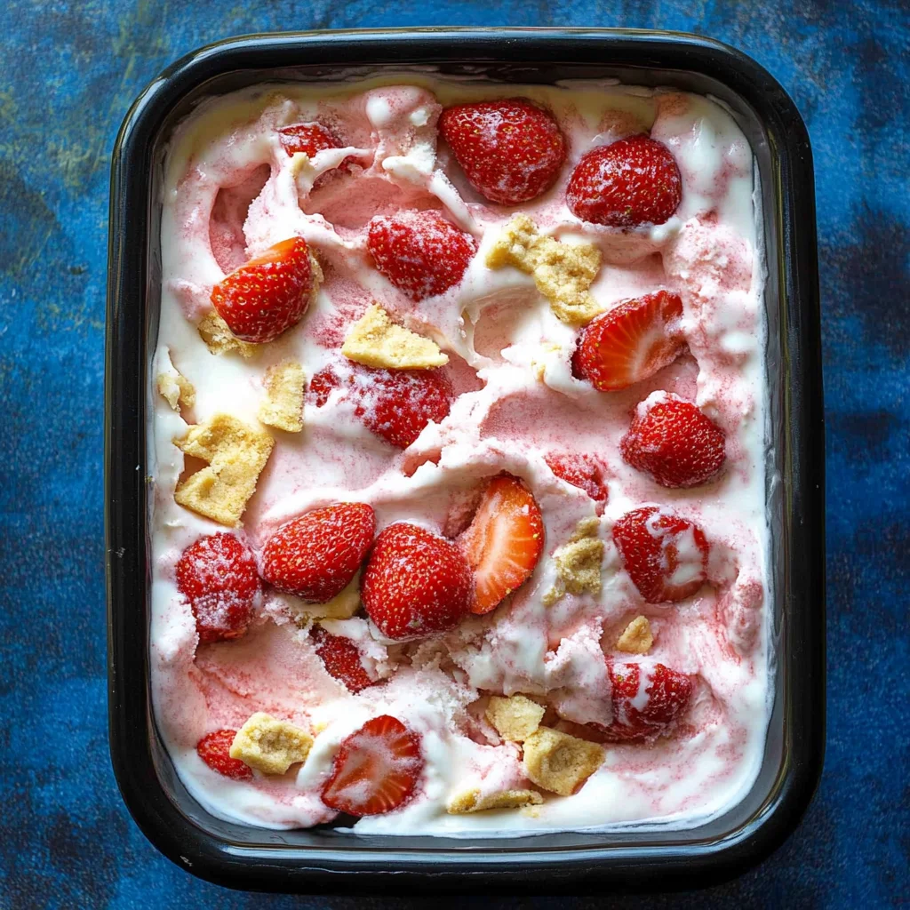 No-Churn Strawberry Cheesecake Ice Cream