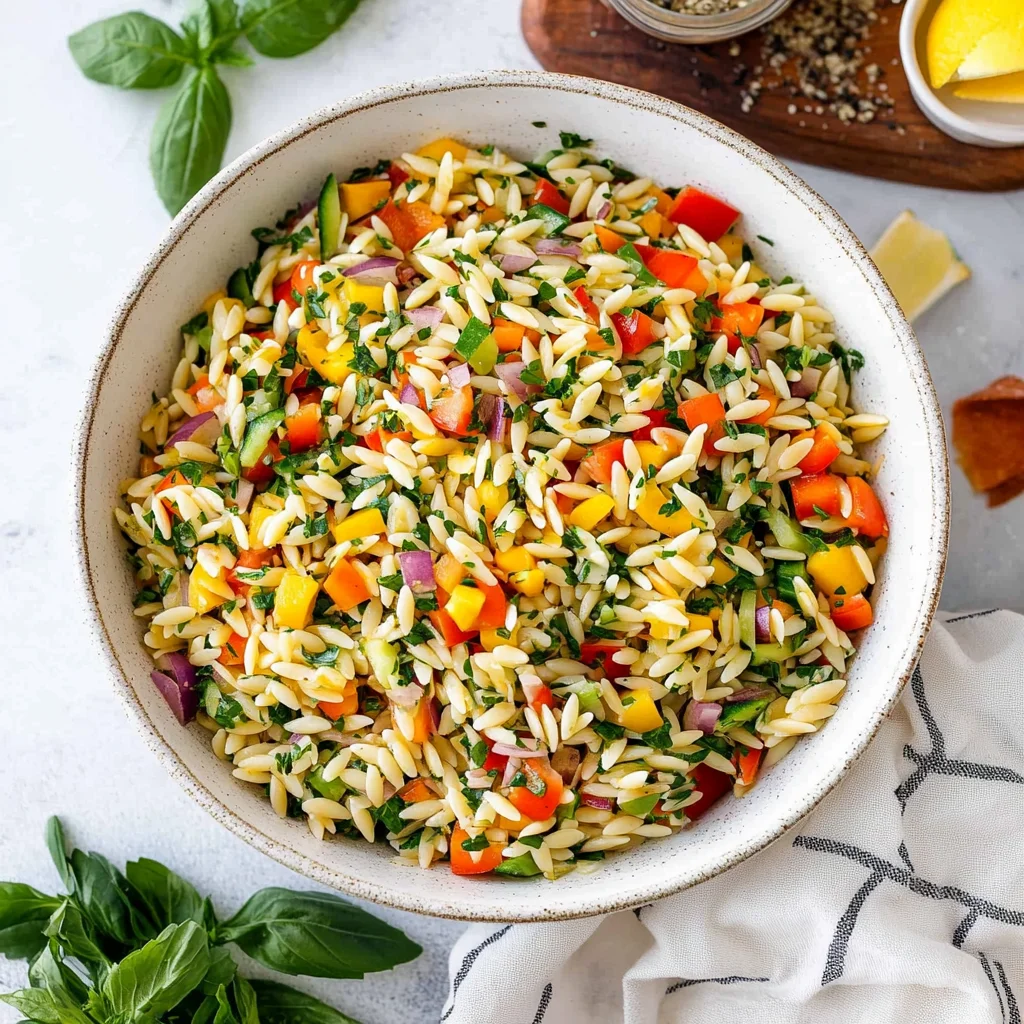 Rainbow Orzo Salad