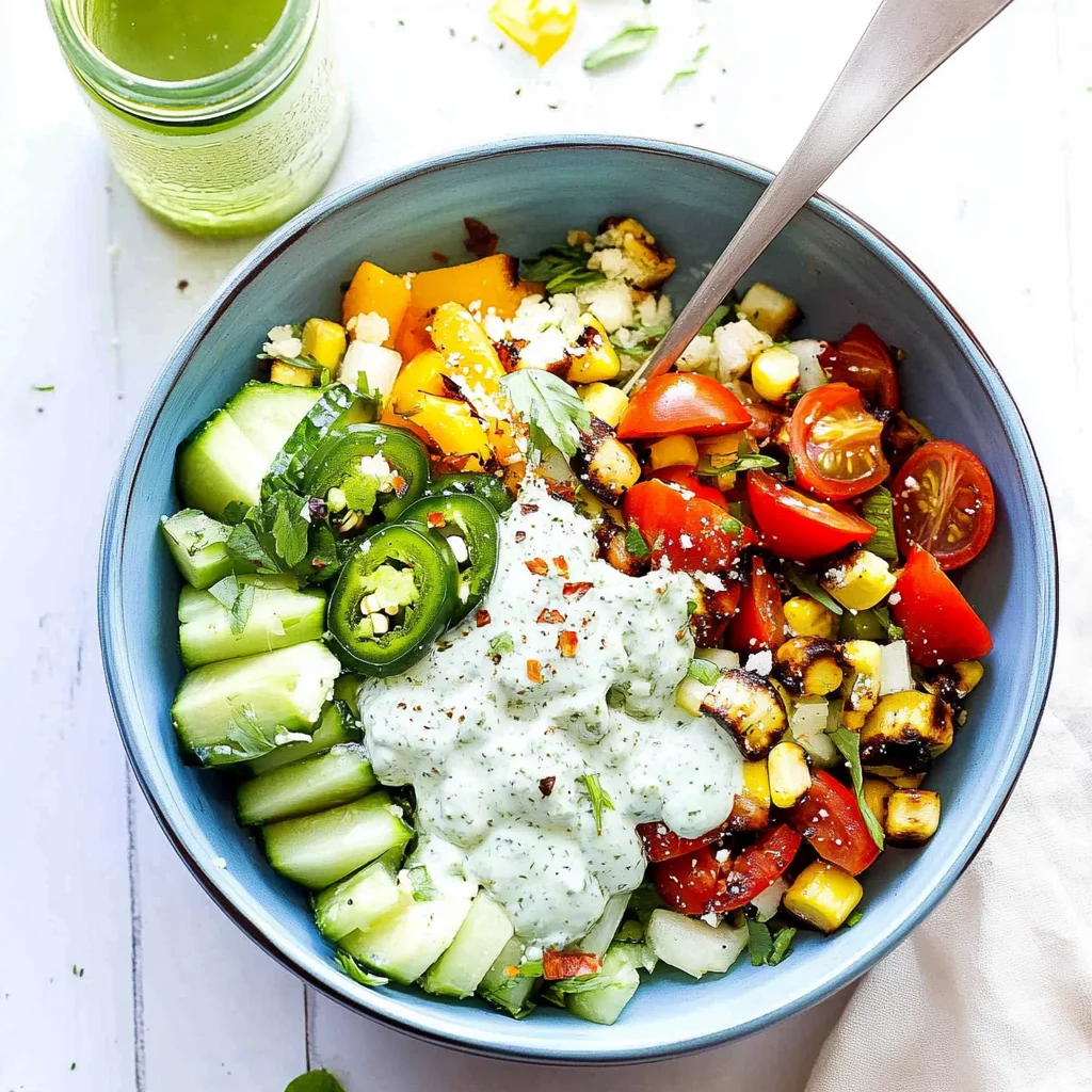 Rainbow Veggie Bowls with Jalapeño Ranch