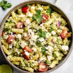 Street Corn Pasta Salad with Cilantro Pesto & Goat Cheese