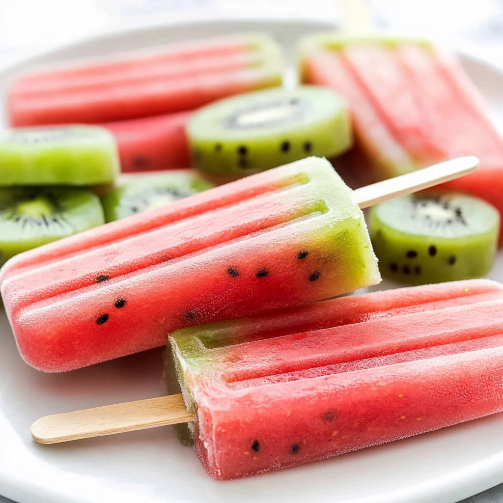 Watermelon Kiwi Popsicles