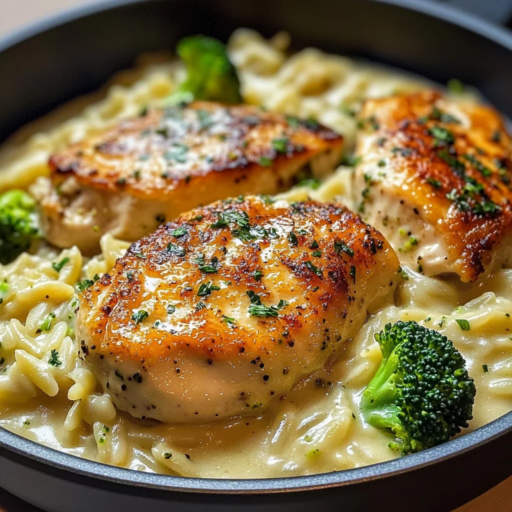 Creamy Chicken Broccoli Orzo Recipe