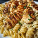 Creamy Garlic Chicken Rotini with Parmesan Velveeta Sauce