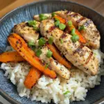 Garlic Butter Chicken Bowl with Roasted Carrots & Rice