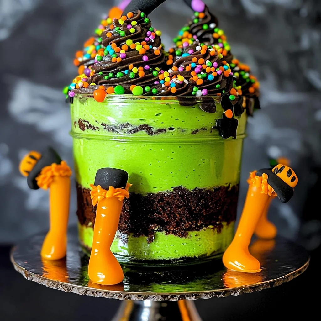 Witches Brew Halloween Cake Jars