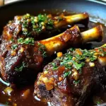 Braised Lamb Shanks in Red Wine and Herb Sauce