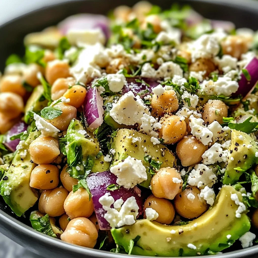 Chickpea Feta Avocado Salad
