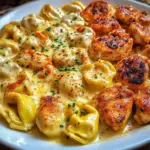 Creamy Cajun Chicken Tortellini in Garlic Cheese Sauce
