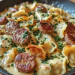 Creamy Pierogi and Turkey Sausage Skillet 🥟🦃