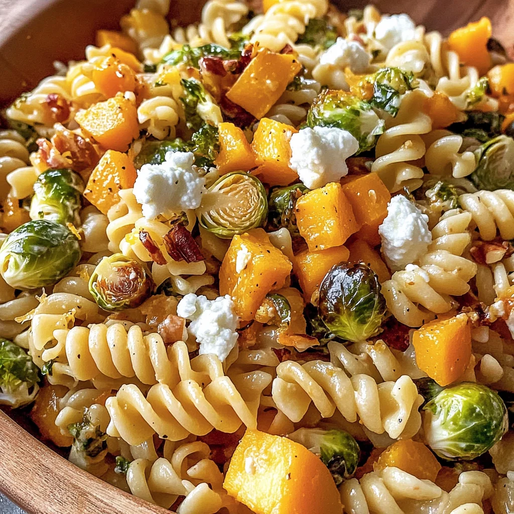 Fall Pasta Salad with Butternut Squash and Brussels