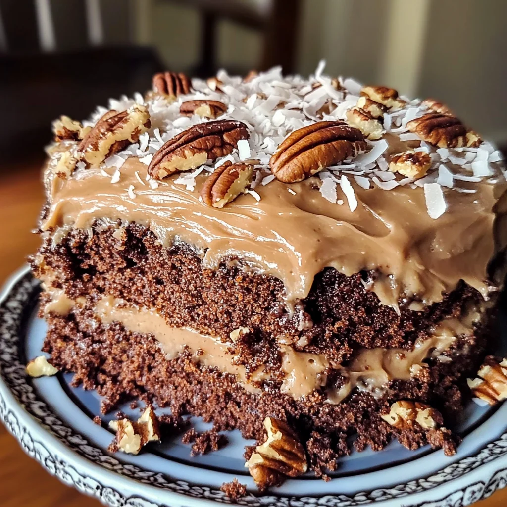 German Chocolate Pound Cake with Coconut-Pecan Frosting