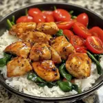 Honey Pepper Chicken Rice Bowl with Fresh Veggies