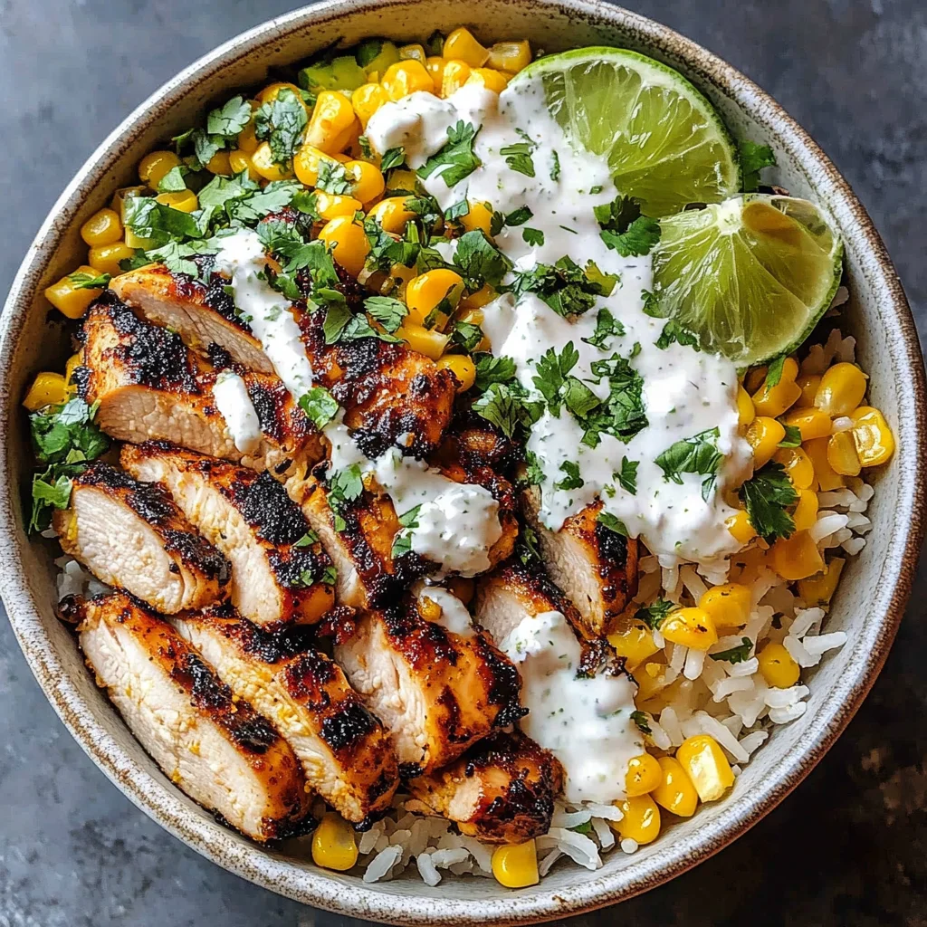 Mexican Street Corn Chicken Rice Bowl
