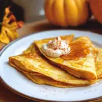 Pumpkin Crepes with Maple Cream Cheese Filling