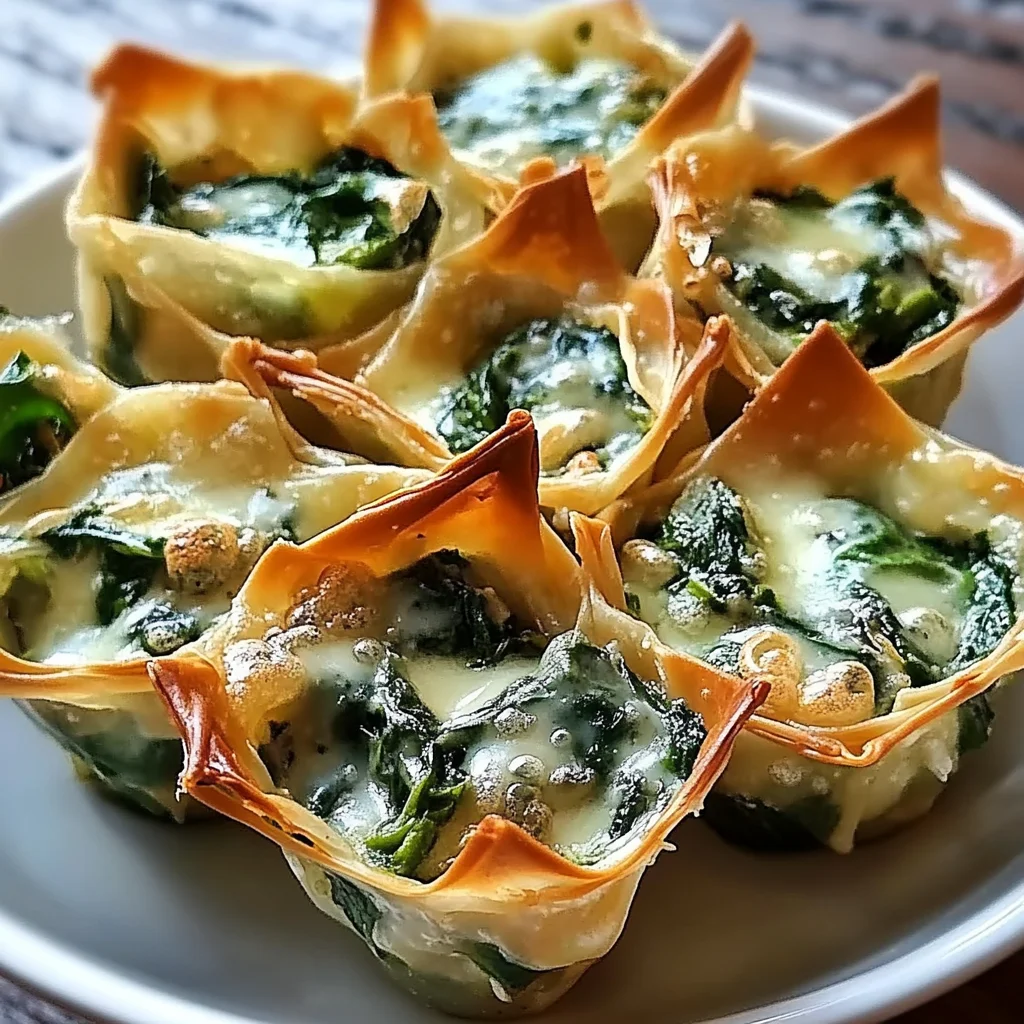 Spinach and Artichoke Wonton Cups